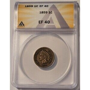 1859 Indian Head Cent XF40 ANACS